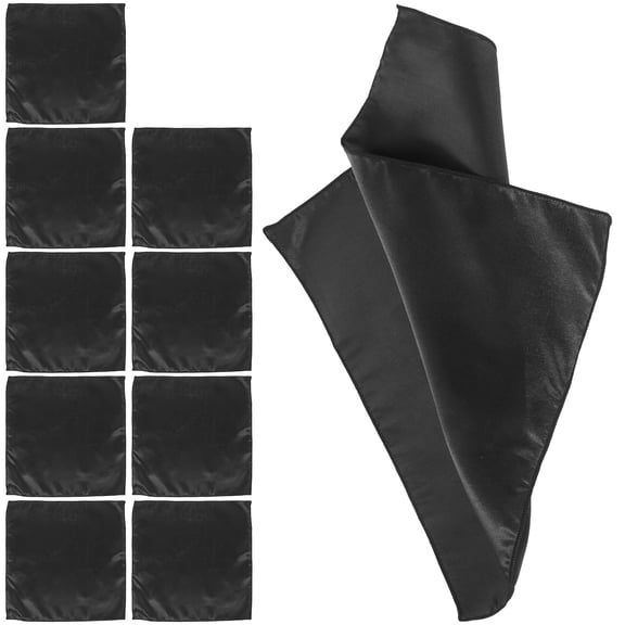 RENACLIPY Set of 10 Black Polyester Cloth Napkins, Fine Texture, for Hotel, Restaurant, Kitchen and Dining Use