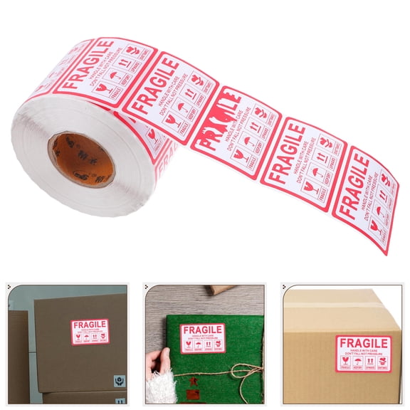 RENACLIPY 1000Pcs Adhesive Handle Care Stickers Fragile Shipping Labels for Moving Boxes