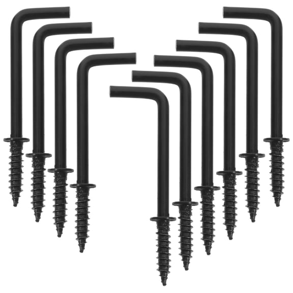 RENACLIPY 100Pcs Black L Shaped Screw Hooks Self Tapping Secure Fixing Hooks for Wall Decorations
