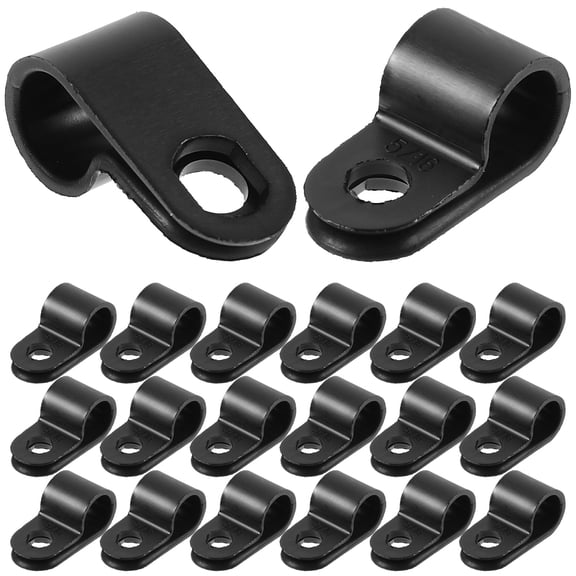 RENACLIPY 100-Pack Black Cable Clips, Flexible Wire and Rope Mounting Clips for Outdoor Decks, Patios, Garden and Home Use