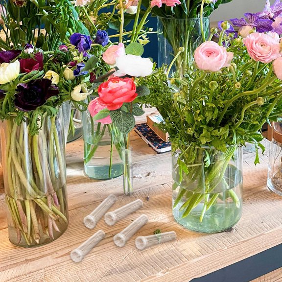 RENACLIPY 100Pcs Individual Flower Water Tubes Transparent Preserves Freshness