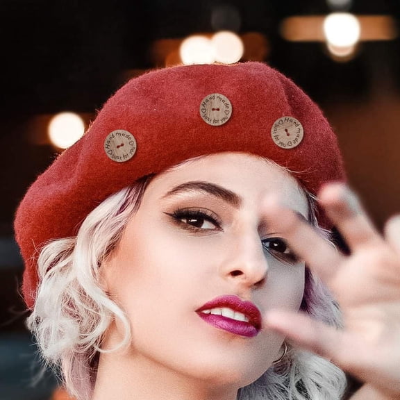 RENACLIPY 100Pcs Handmade Wooden Buttons Round Double Holes for Sewing and Craft Projects