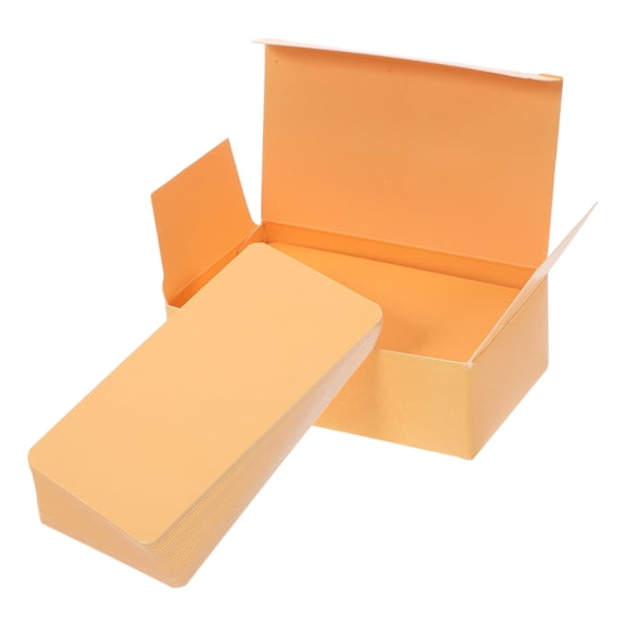 RENACLIPY 100-Pack Orange Blank Vocabulary Flash Cards with Rounded Corners for Study, Learning, and Messaging Use