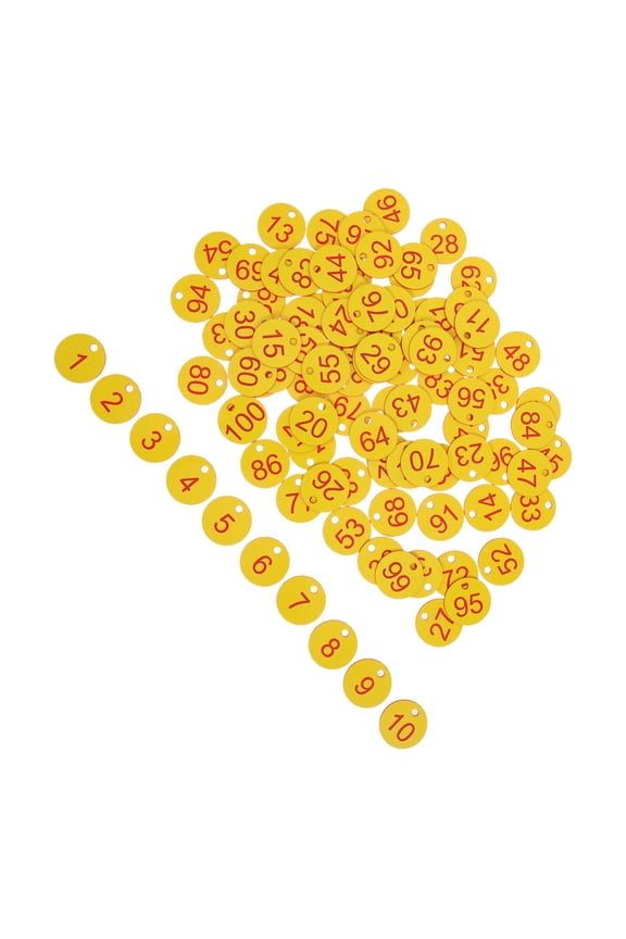 100Pcs Small Round Plastic Number Tags for Labeling Keys Lockers and Restaurant Tables
