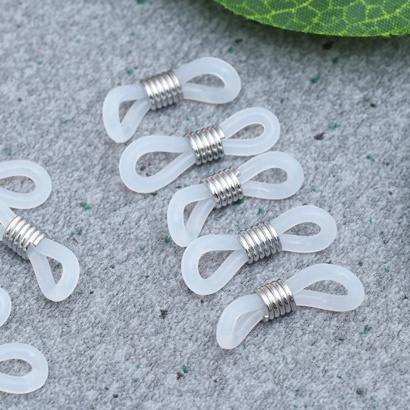 RENACLIPY 100Pcs Silicone Eyeglasses Chain Fixing Rings White Adjustable Non Slip Durable Accessory