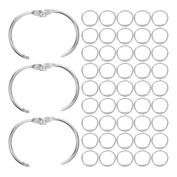 RENACLIPY 100Pcs Silver Metal Rings for Crafts and Document Binding with Flexible Open Card Design