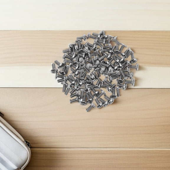RENACLIPY 100pcs Silver Nickel Plated Furniture Screws for Mounting Assembly and Repair Tasks