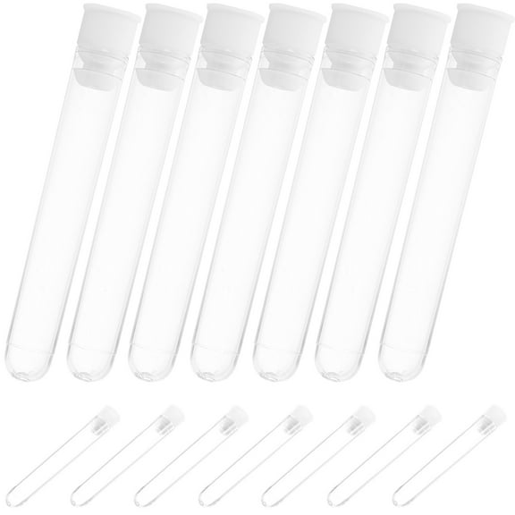 RENACLIPY 100Pcs Plastic Test Tubes with Ergonomic Screw Caps for Liquid and Cosmetic Samples