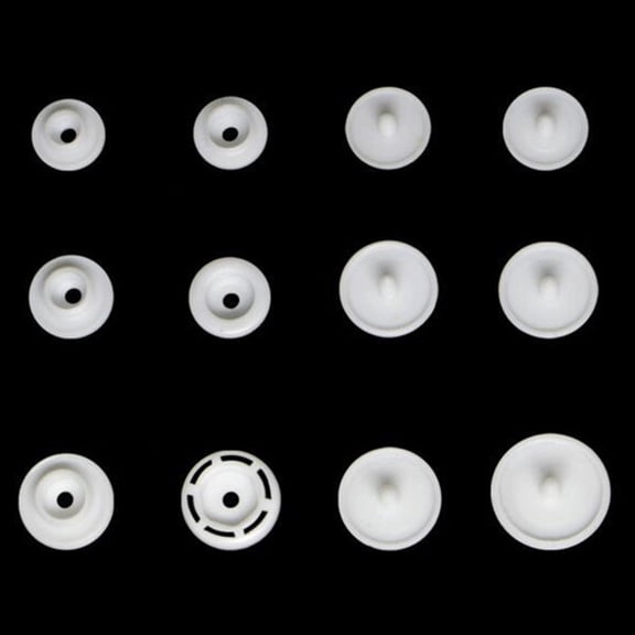 RENACLIPY 100 Sets White Plastic Sewing Buttons for Kids Clothes, Easy-to-Use Fasteners and Craft Supplies for Sewing Projects
