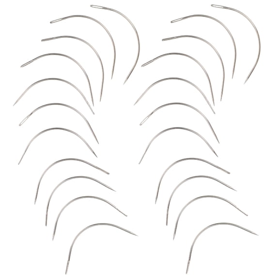 RENACLIPY 100pcs Stainless Steel Curved Quilting Needles for Carpet Repair and Hand Sewing Tools