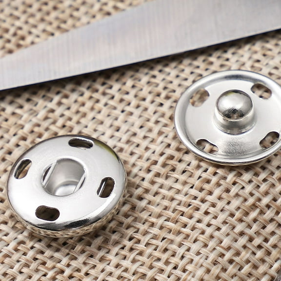 RENACLIPY 100Pcs Sew on Metal Snap Fasteners Dark Grey Rust Resistant for Clothing Repair