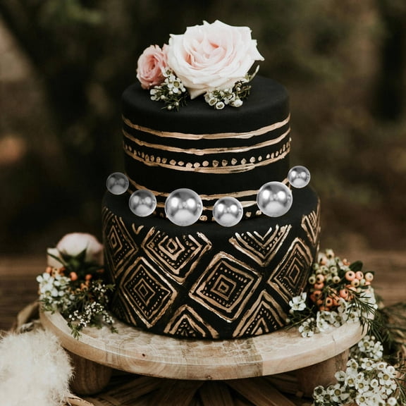 RENACLIPY Ball Cake Picks Silver 108Pcs 2.5cm Round Cupcake Picks