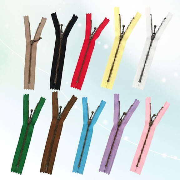 RENACLIPY 10Pcs 20Cm Copper Zipper Sewing Accessories for Handmade Cloth Bags and Purses