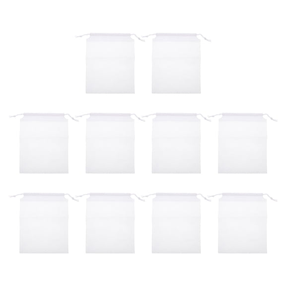 RENACLIPY 10Pcs White Bait Storage Bag Fishing Cloth Sack with Drawstring Closure and Non-Woven Fabric