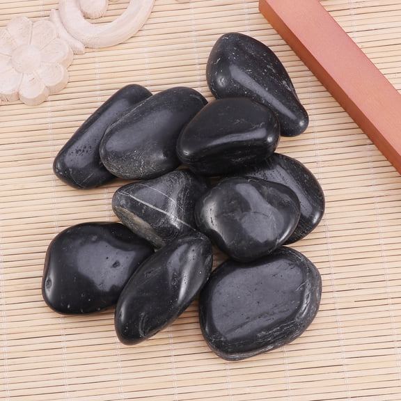 RENACLIPY Assorted Shapes Black Drawing Painted Stones - Ready to Paint 10Pcs