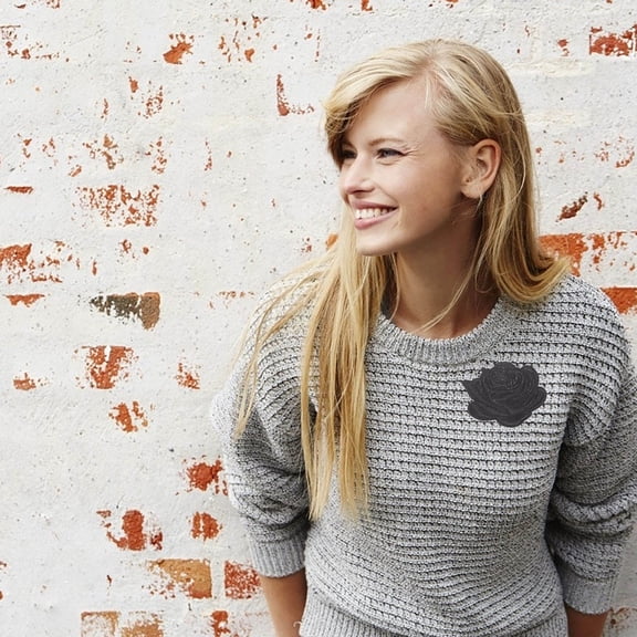 RENACLIPY 10Pcs Black Floral Embroidered Iron on Clothes Patches for Repair and Decoration