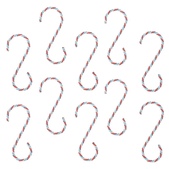 RENACLIPY Christmas Hooks Set, 10 Multi-Color Metal and PVC Ornaments Hangers for Trees and Mantles