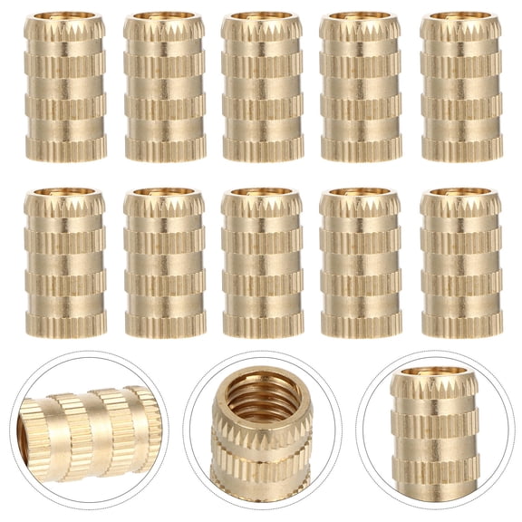 RENACLIPY 10Pcs Brass Knurled Threaded Nuts for 3D Printer Ultrasonic Installation Inserts