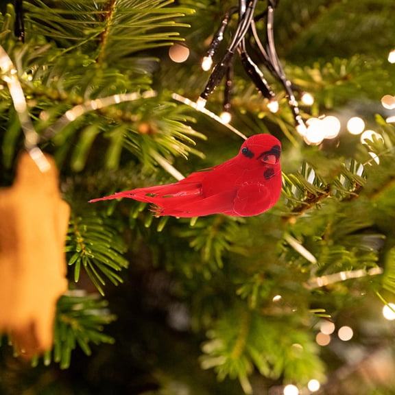 10Pcs Christmas Cardinal Birds Clip-On, Feathered Red Foam Birds for Tree, Wreath, Garland, Xmas Party, DIY Crafts, Home Dcor