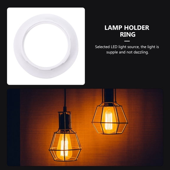 RENACLIPY 10Pcs E27 Lamp Holder Ring White Plastic Durable Light Fixing Accessory for Easy Installation