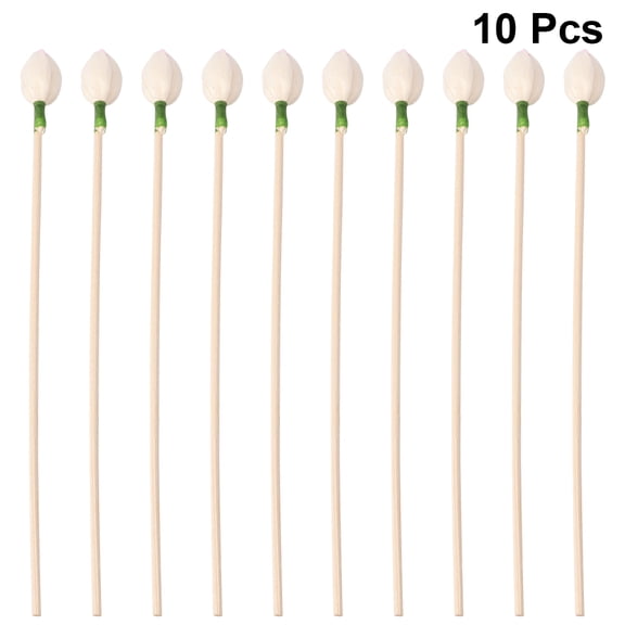 RENACLIPY Fragrant Bamboo Diffuser Sticks Beige Floral Design for DIY Air Refreshing 10Pcs