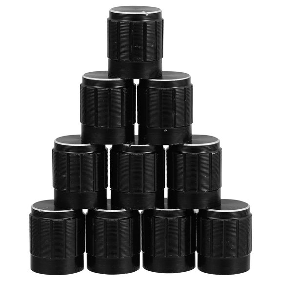 RENACLIPY 10Pcs Guitar Potentiometer Caps Black Aluminium Alloy Rotary Encoder For Musicians