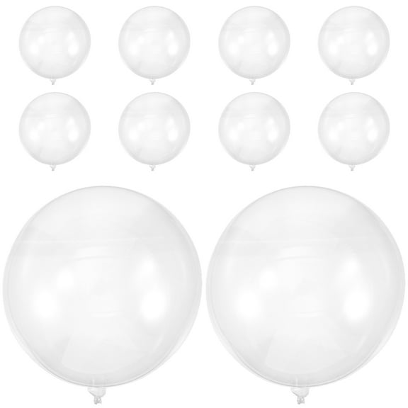 RENACLIPY Non Latex Transparent Balloons for Birthday Party Decorations 10pcs