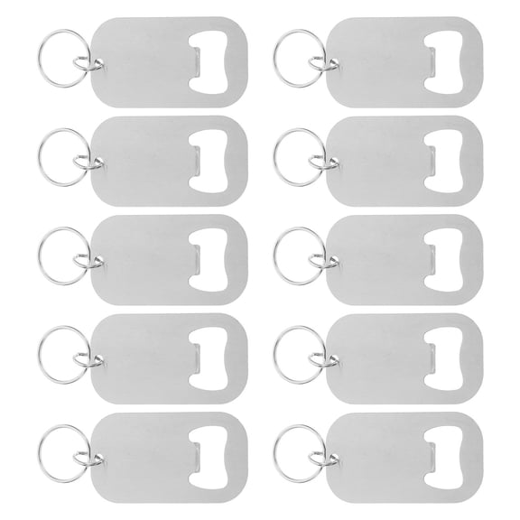 RENACLIPY 10Pcs Multifunctional Stainless Steel Bottle Opener Keychain for Daily Use and Party Accessory