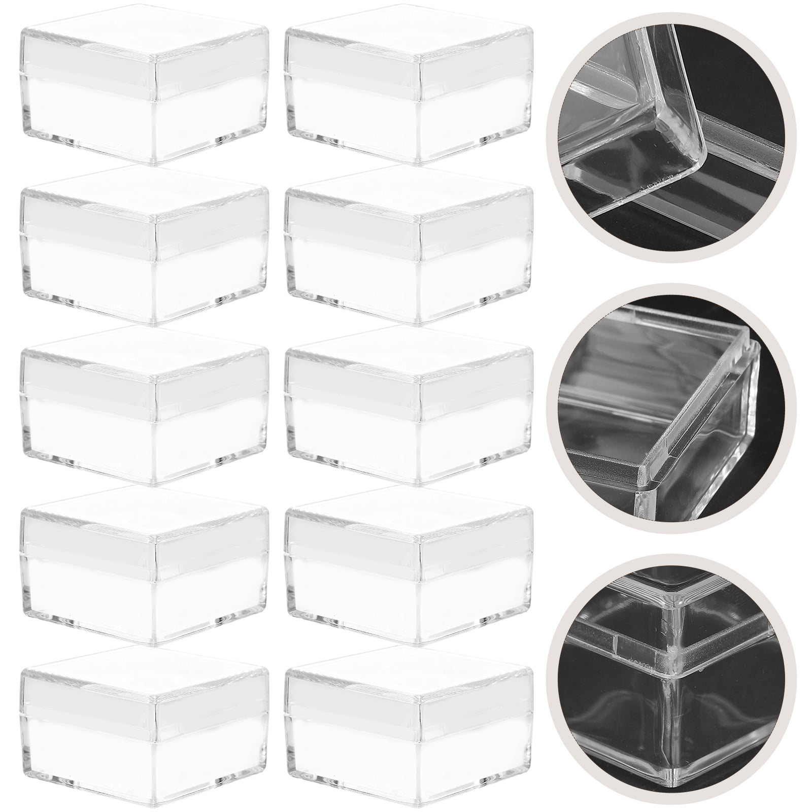 Square Box Transparent RENACLIPY 10Pcs Mini Box Plastic Transparent Square for Efficient ...