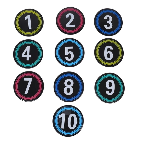 RENACLIPY 10Pcs Numbered Spot Markers Assorted Color Durable Non Slip Floor Dots for Sports Training