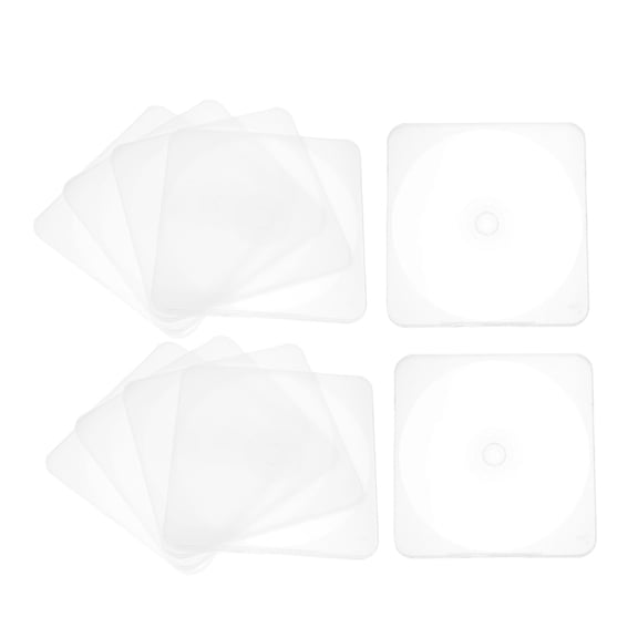 RENACLIPY 10Pcs Portable Vinyl Record Case Clear Plastic Cd Storage Boxes for Home Office Travel