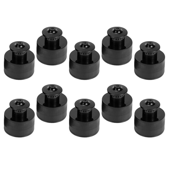 RENACLIPY 10-Pack Black Push Pull Replacement Bottle Caps Leak Sports Bottle Lids for Secure