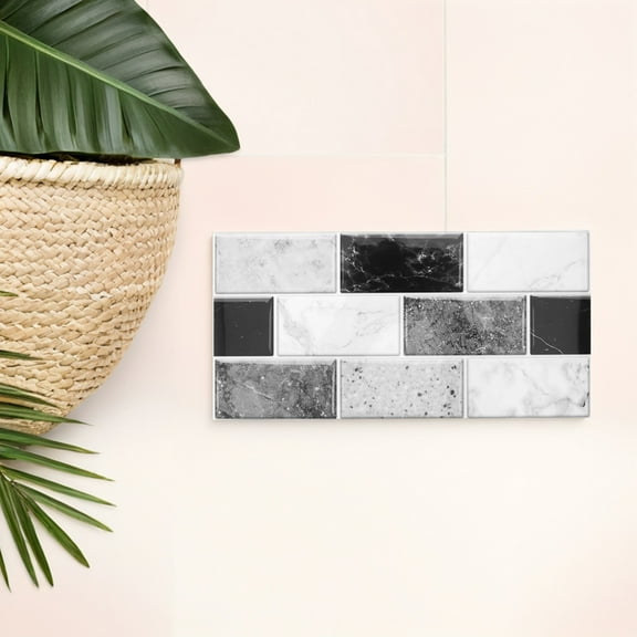 RENACLIPY 10Pcs Retro Peel and Stick Backsplash Tile PVC Multi for Kitchen Bathroom Use