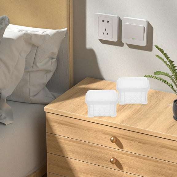 RENACLIPY 10Pcs White Small Plastic Storage Bins with Lids Durable PP Boxes for Home Use and Easy Access