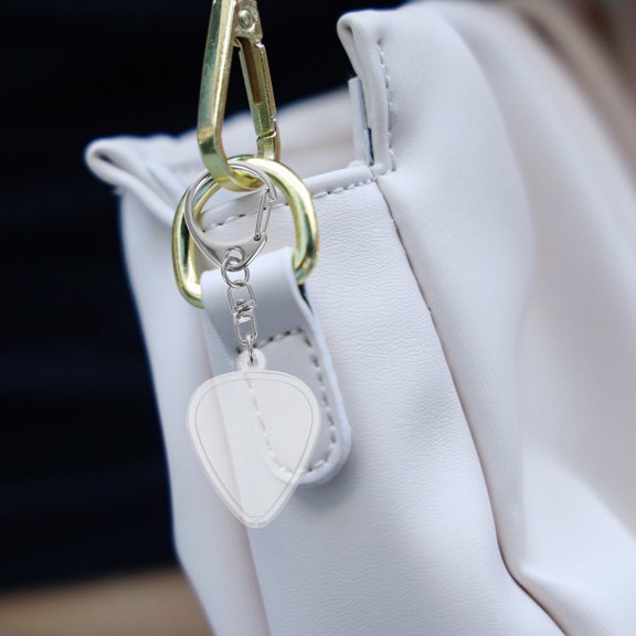 RENACLIPY 10Pcs Transparent Guitar Pick Holder Keychain Portable Case Compatible with Standard Size Plectrums