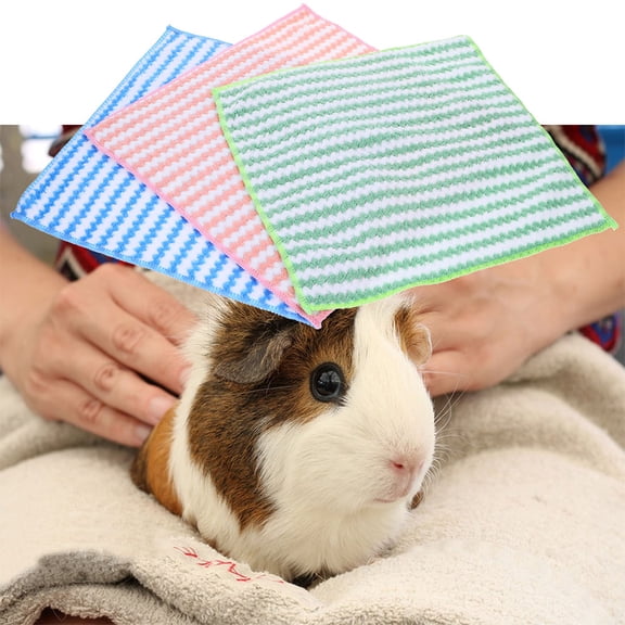 RENACLIPY 10Pcs Supple Guinea Pig Blankets Cage Liners Soft Bedding Mats for Small Pets Assorted Colors