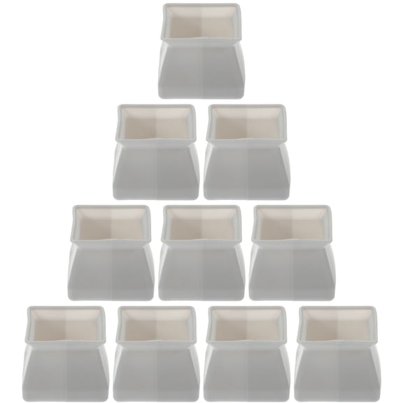 RENACLIPY 10-Pack Grey Silicone Chair Leg Protectors, Non- Furniture Grippers, Square Shape Pads for Floor