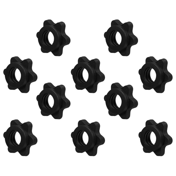 RENACLIPY 10Pcs Weight Clips for Dumbbells Black Plastic Nut Design Barbell Lock for Home Gym Use