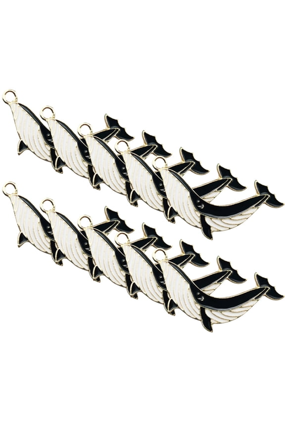 10Pcs High Polish Alloy Whale Keychain Pendants Decorative Charms for Bracelets