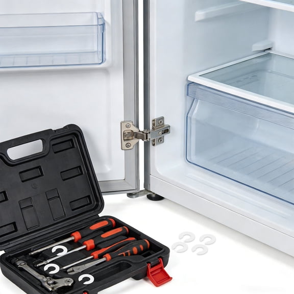 RENACLIPY 10Pcs White Plastic Fridge Door Hinge Shim Kit Durable Refrigerator Door Adjustment Shims for Home Use