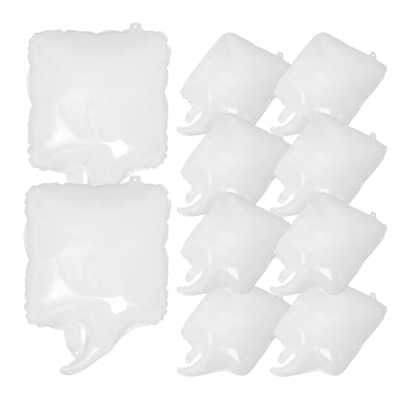 RENACLIPY 10Pcs White Square Aluminum Foil Balloons Durable Self Sealing Reusable Blank Birthday Wedding Decorations