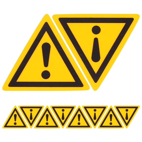 RENACLIPY 10Pcs Yellow Machine Warning Sign Triangle Caution Label for Industrial Use