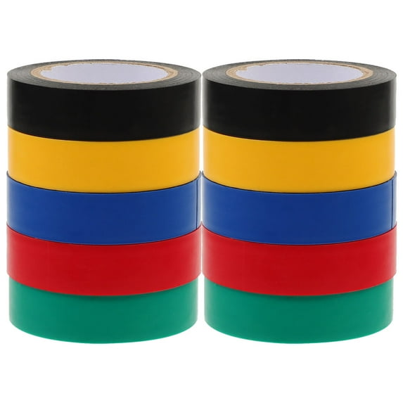 RENACLIPY Indoor Outdoor Electrical Tape Set Assorted Colors Splash Resistant Insulation Tape for Wiring