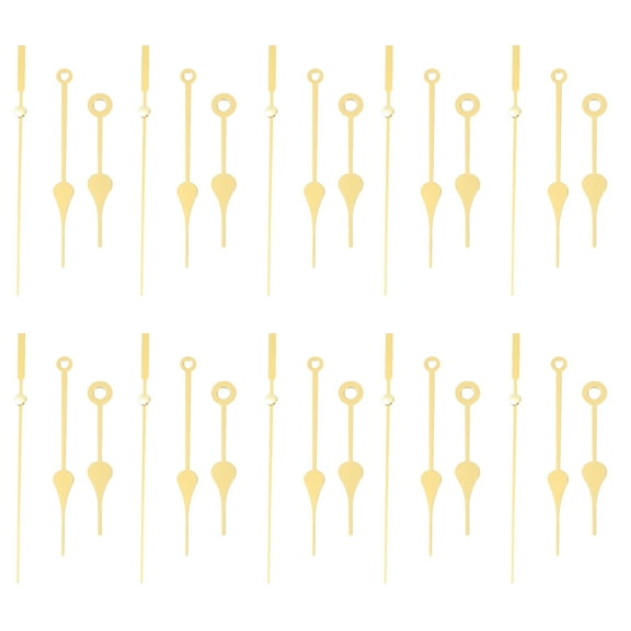 RENACLIPY 10Sets Aluminum Clock Hand Set Golden Color DIY Clock Pointer Replacement Kit