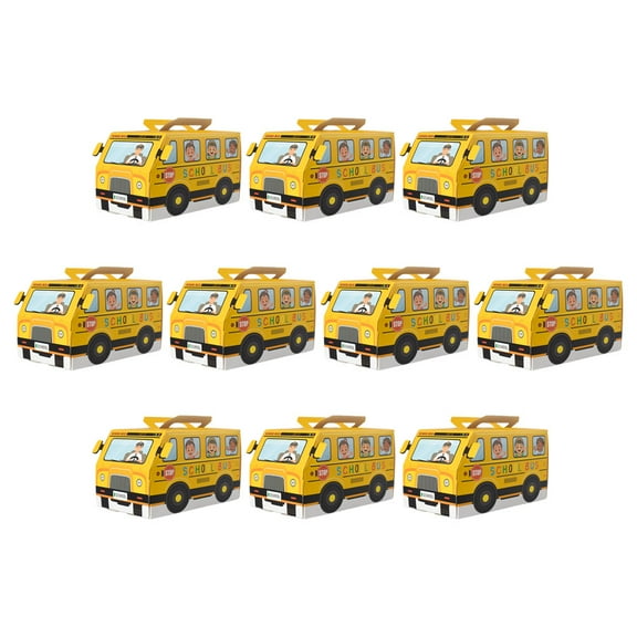 RENACLIPY School Bus Candy Boxes 10 Pcs Back to School Party Favors Classroom Supplies Kids Birthday