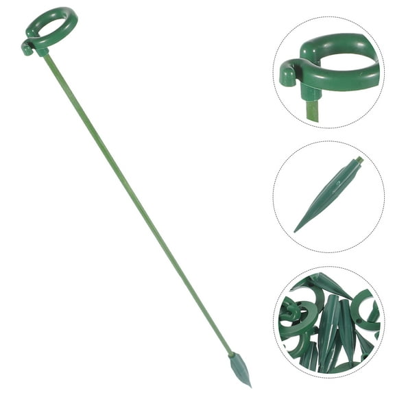 RENACLIPY 10pcs Garden Sticks for Plants Support Plant Support Racks Green ABS Protect Leaves Gardening