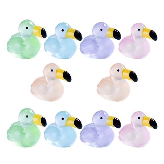 RENACLIPY 10pcs Resin Mini Flamingo Figurines for DIY Enthusiasts in Micro Landscape and Garden