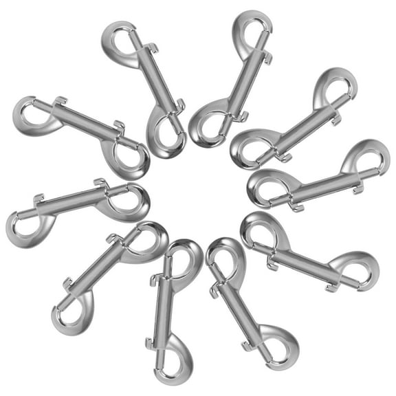 RENACLIPY 10Pcs Double Ended Bolt Snap Hooks Plated Silver Metal Clips Heavy Duty Trigger Clips for Secure Attachment