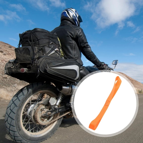 RENACLIPY 10pcs Soft Loop Straps Motorcycle Tire Strap in Orange for Vehicle Owners on Outdoor Use
