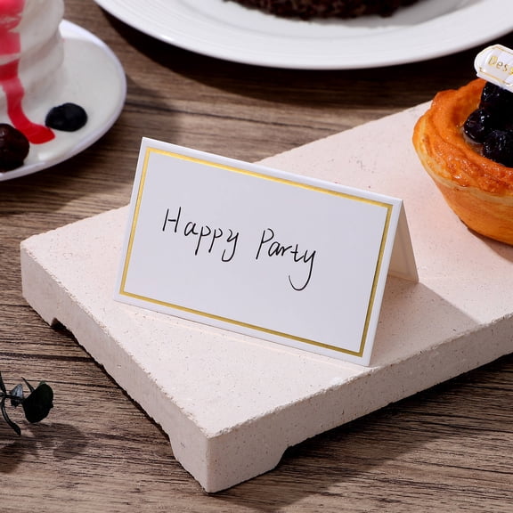 RENACLIPY 120Pcs Table Name Cards Folding Place Card Paper for Weddings and Gatherings